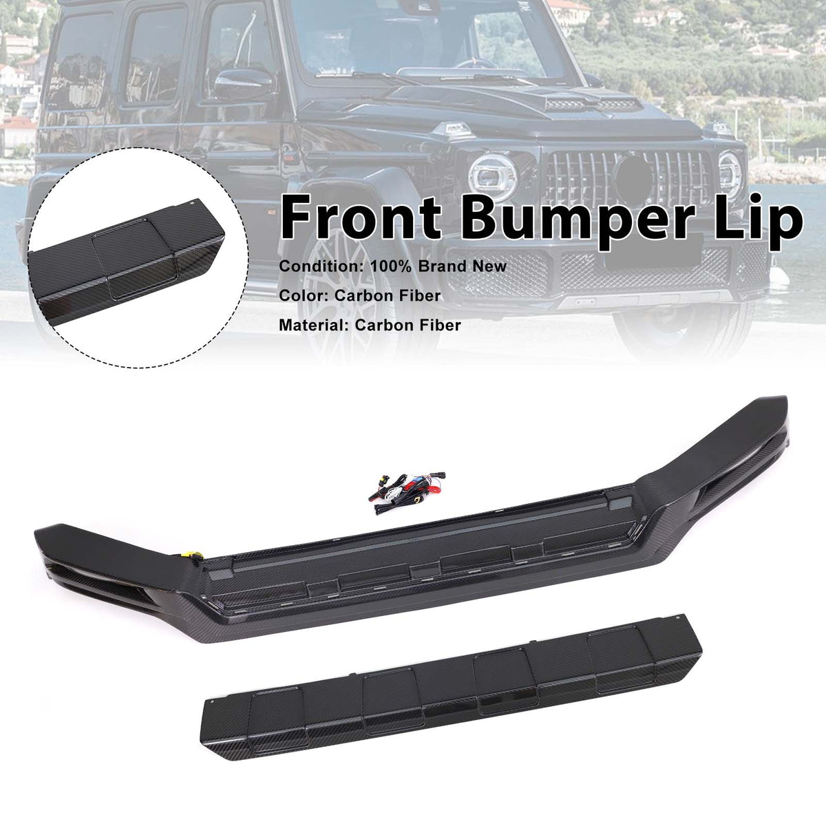 2019-2023 Mercedes Benz G-Class W464 W463A Carbon Fiber Front Bumper Lip Generic