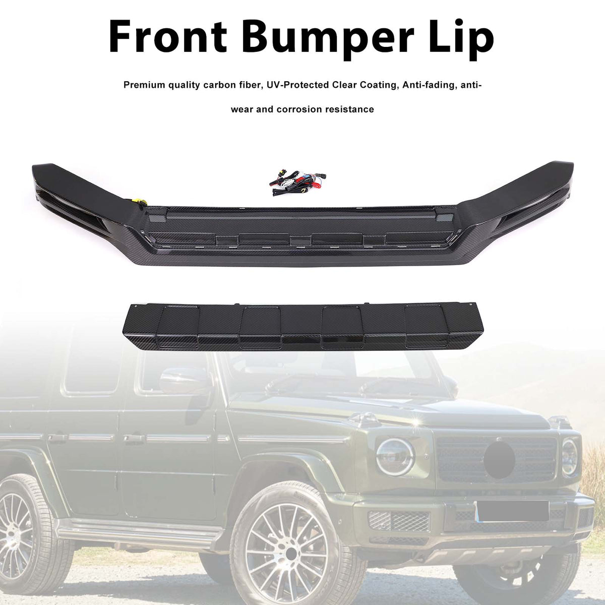 2019-2023 Mercedes Benz G-Class W464 W463A Carbon Fiber Front Bumper Lip Generic