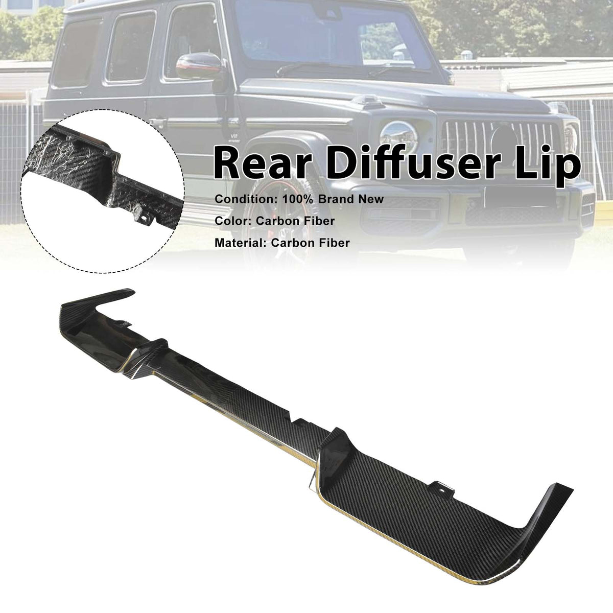 2019-2023 Mercedes Benz G-Class W464 W463A Dry Carbon Rear Diffuser Lip Generic