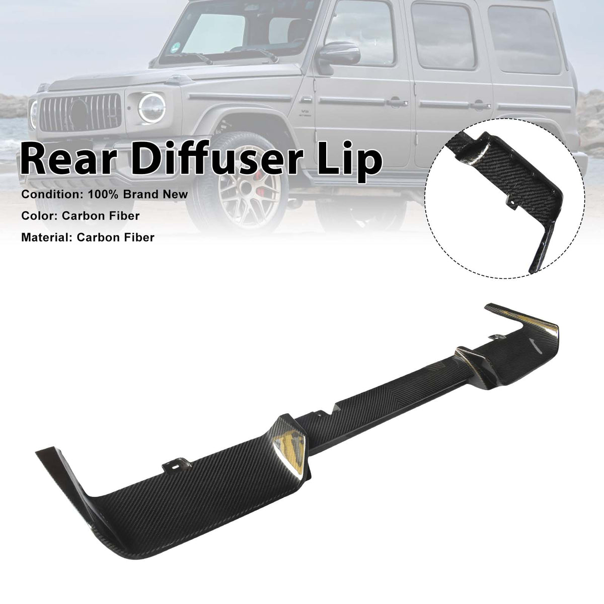 2019-2023 Mercedes Benz G-Class W464 W463A Dry Carbon Rear Diffuser Lip Generic