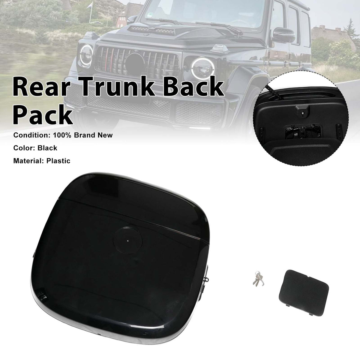 Mercedes Benz G Class W463 W464 W465 Black Rear Design Box Trunk Back Pack Generic