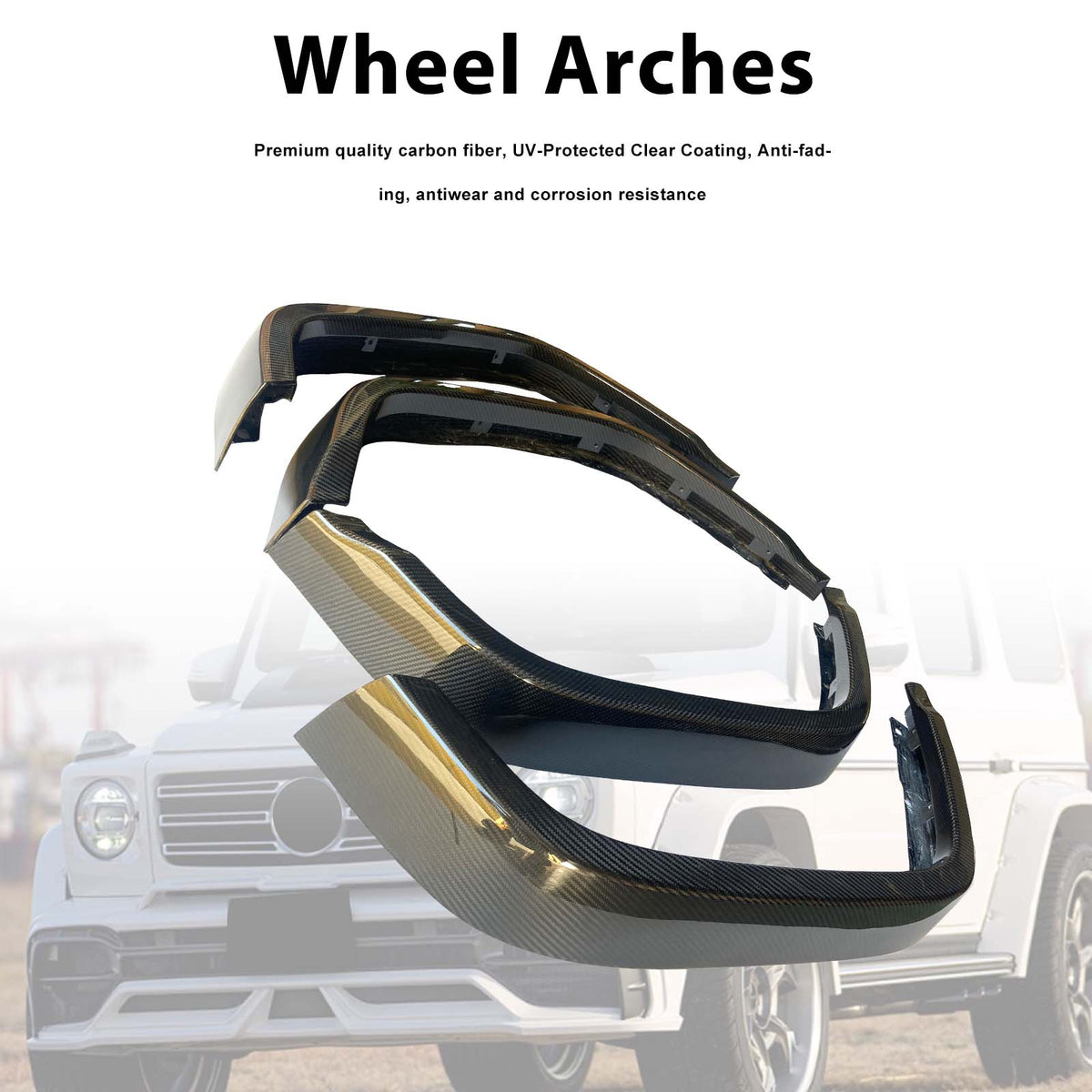 2025- Mercedes Benz G-Class W465 Dry Carbon Front Rear Wheel Arches Generic