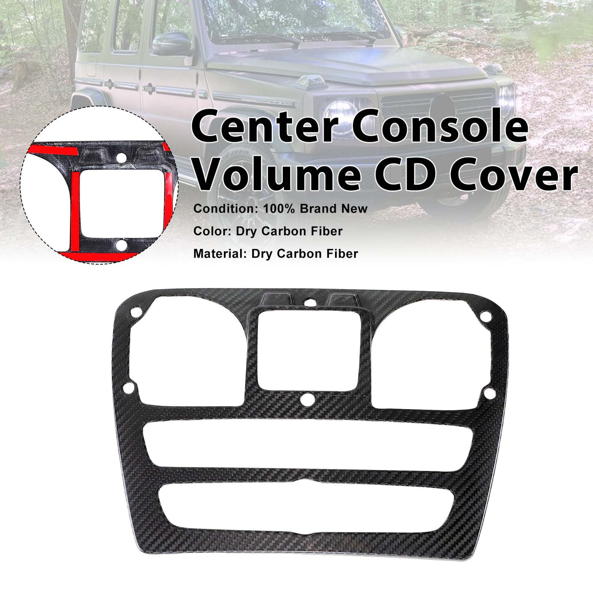 2019-2023 Mercedes Benz G-Class W464 W463A Carbon Fiber Center Console Volume CD Cover Generic