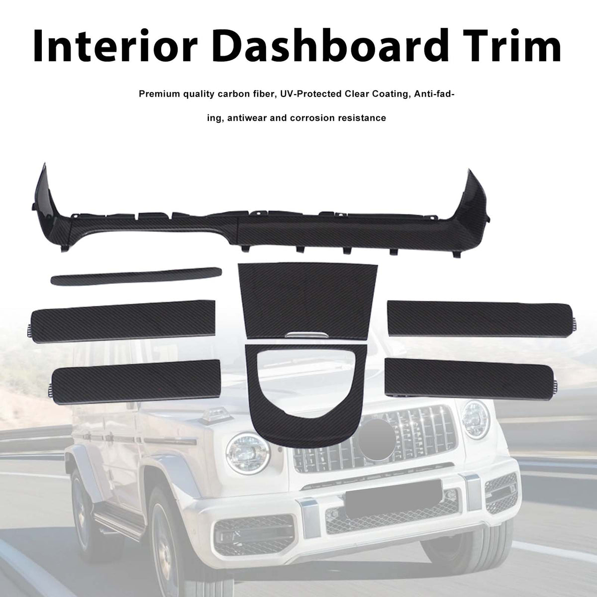 2019-2023 Mercedes Benz G-Class W464 W463A Dry Carbon Interior Dashboard Trim Generic