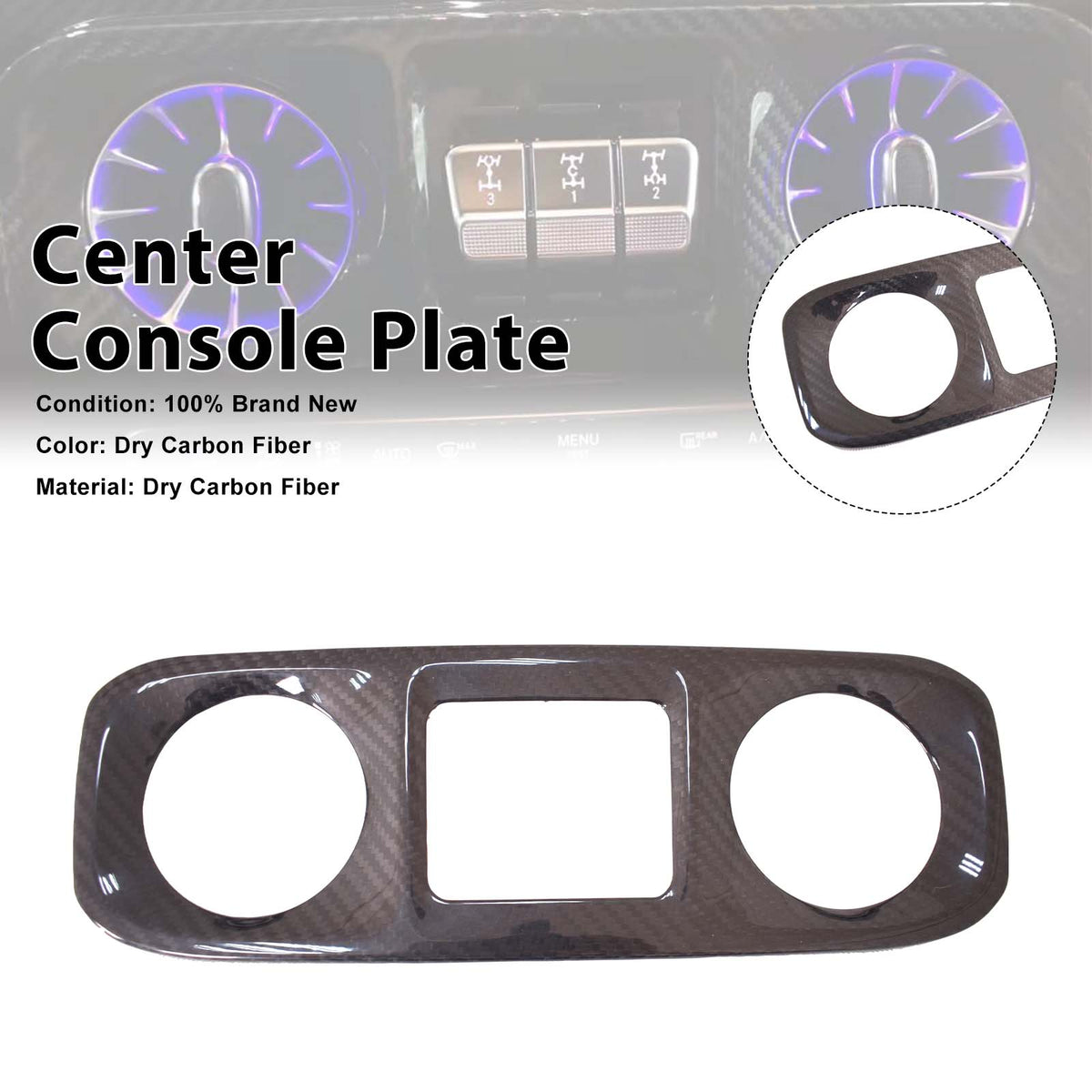 2019-2023 Mercedes Benz G-Class W463A W464 Carbon Fiber Center Console Plate Generic