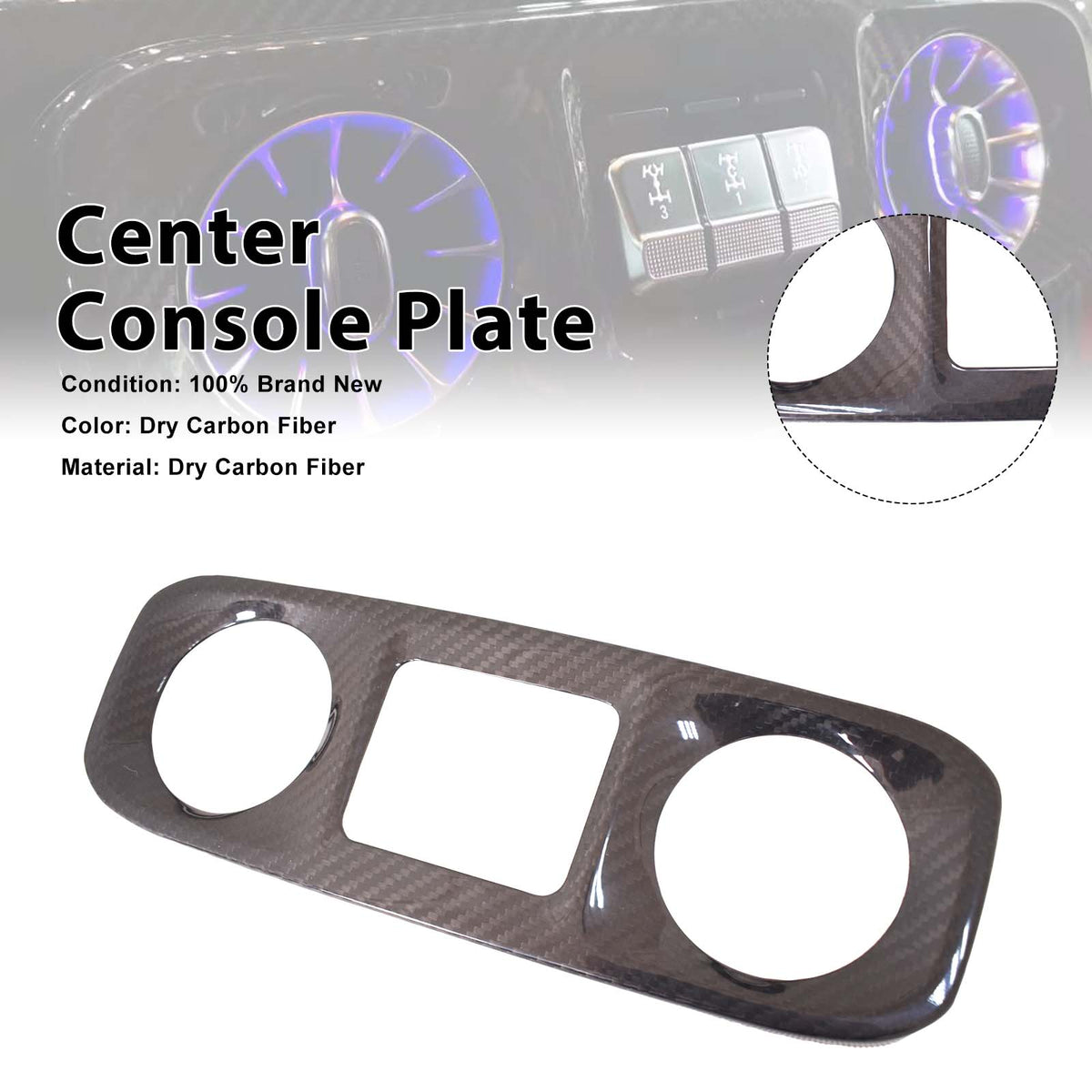 2019-2023 Mercedes Benz G-Class W463A W464 Carbon Fiber Center Console Plate Generic