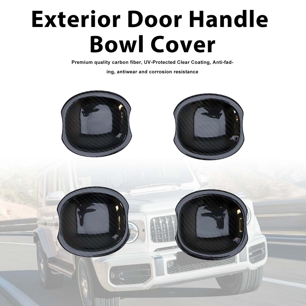 2019-2023 Mercedes Benz G-Class W463A W464 Carbon Fiber Exterior Door Handle Bowl Cover Generic