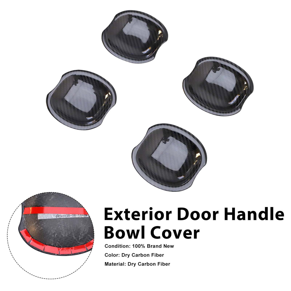 2019-2023 Mercedes Benz G-Class W463A W464 Carbon Fiber Exterior Door Handle Bowl Cover Generic