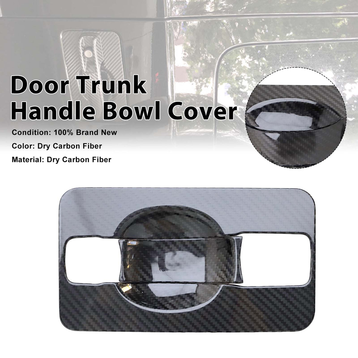 2019-2023 Mercedes Benz G-Class W463A W464 Carbon Fiber Door Trunk Handle Bowl Cover Generic