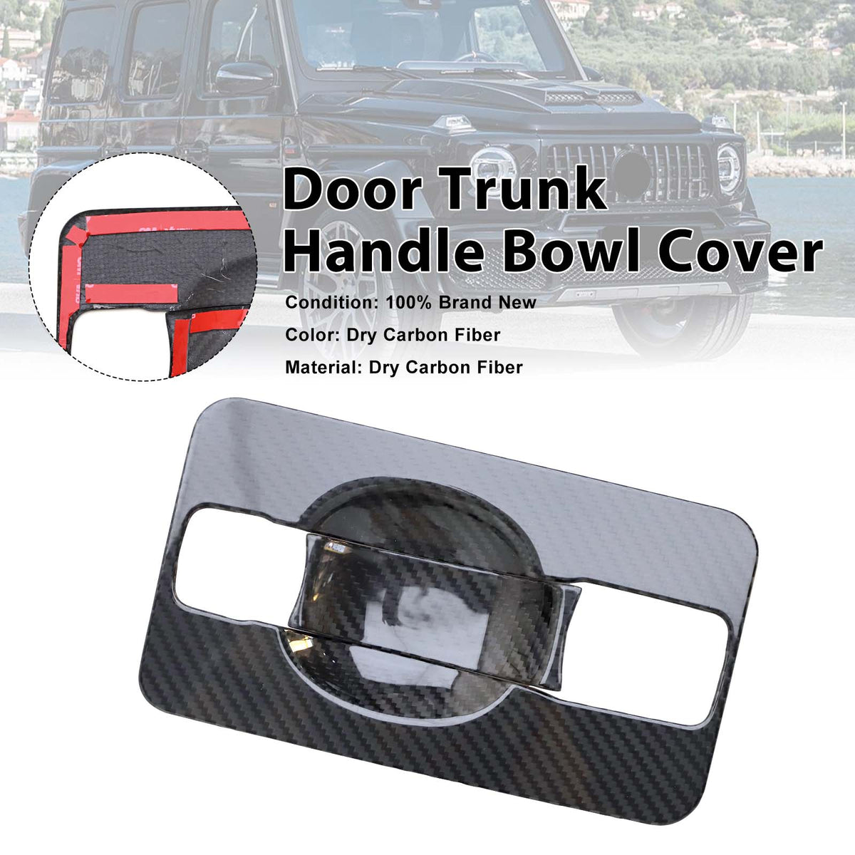 2019-2023 Mercedes Benz G-Class W463A W464 Carbon Fiber Door Trunk Handle Bowl Cover Generic