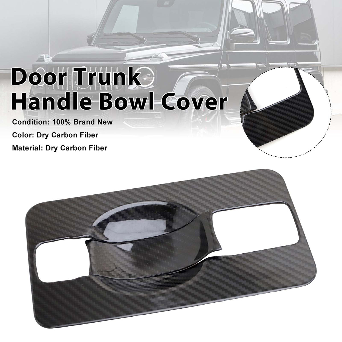 2019-2023 Mercedes Benz G-Class W463A W464 Carbon Fiber Door Trunk Handle Bowl Cover Generic
