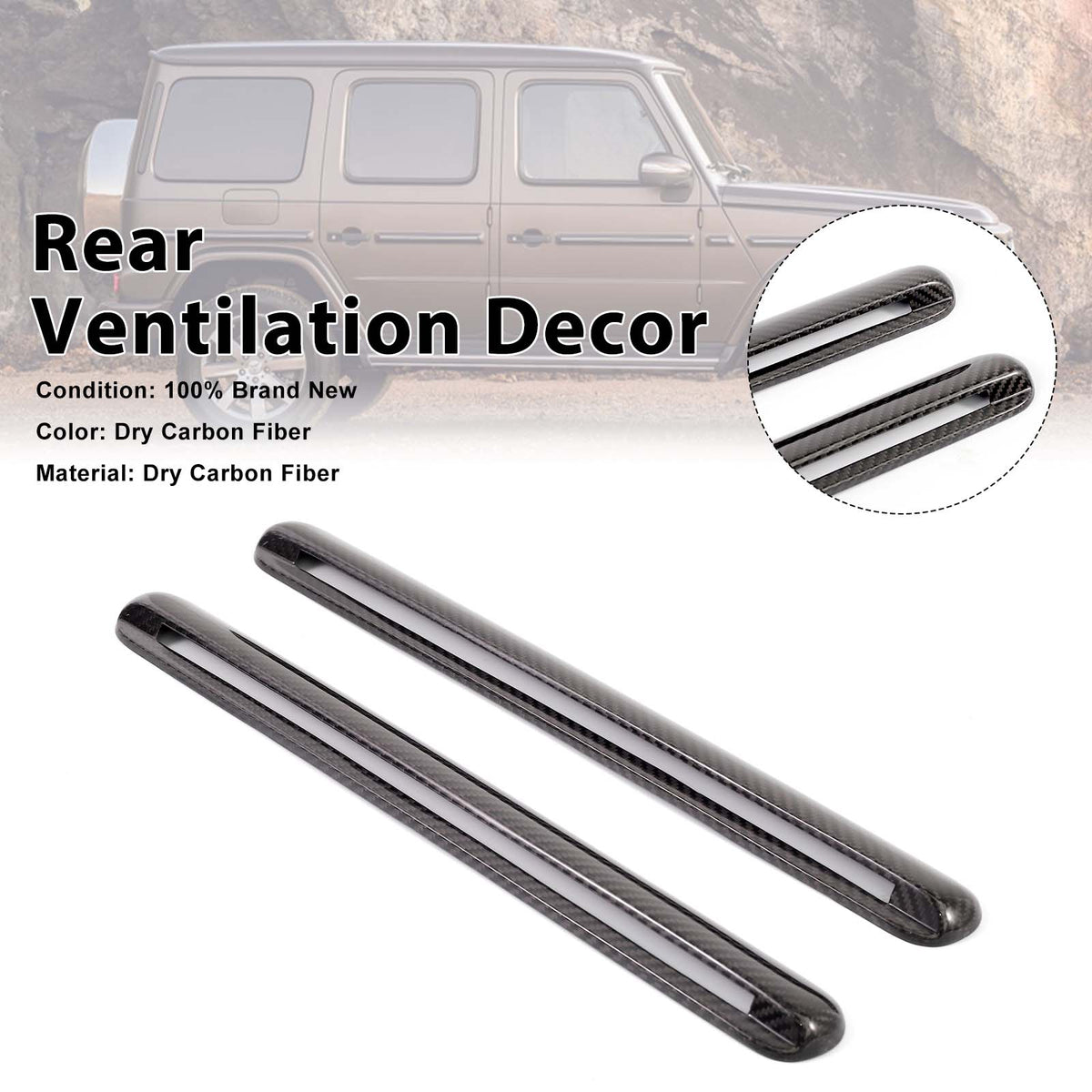 2019-2023 Mercedes Benz G-Class W463A W464 Dry Carbon Side Air Vent Cover D-Pillar Generic