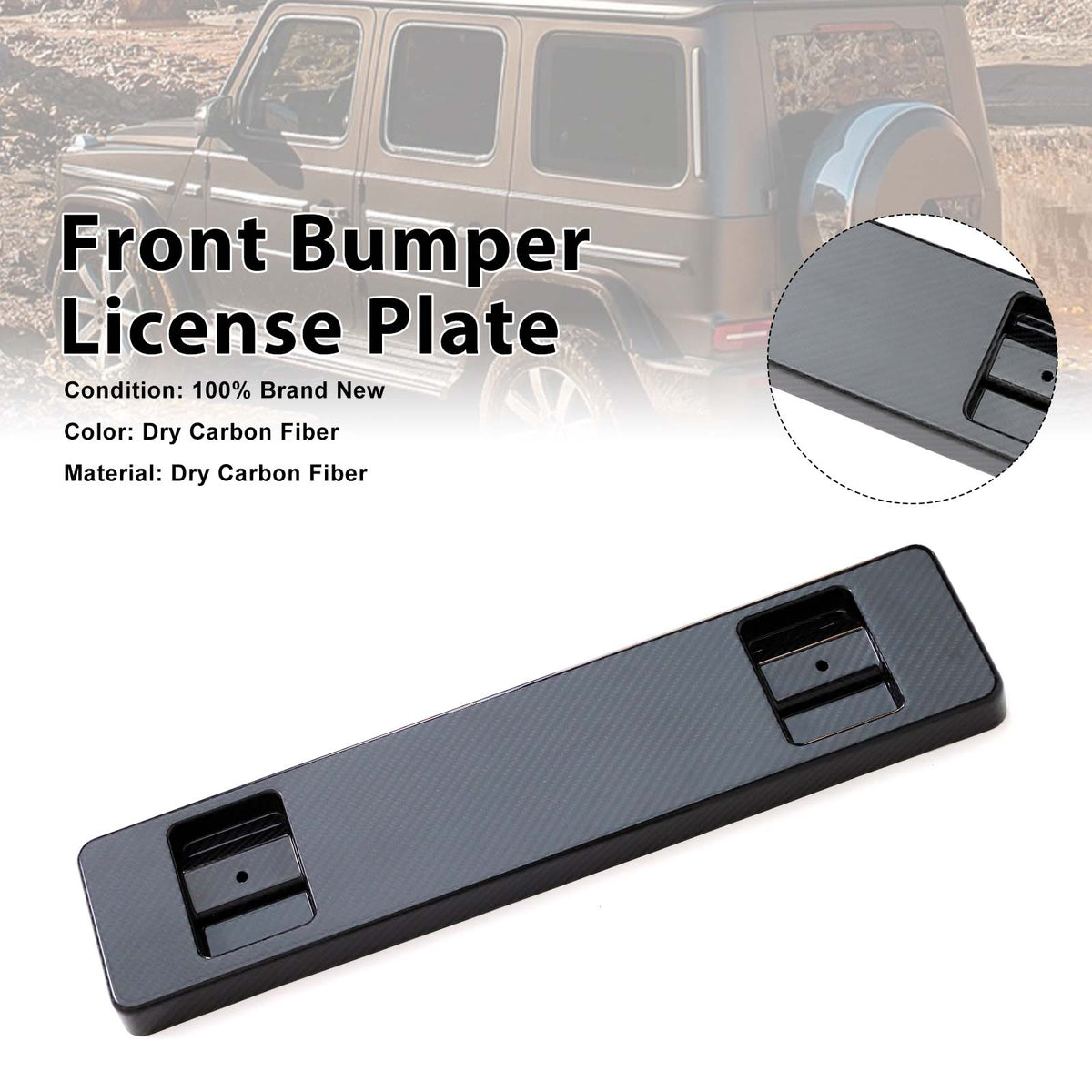 2019-2023 Mercedes Benz G-Class W463A W464 Dry Carbon Front Bumper License Plate Generic