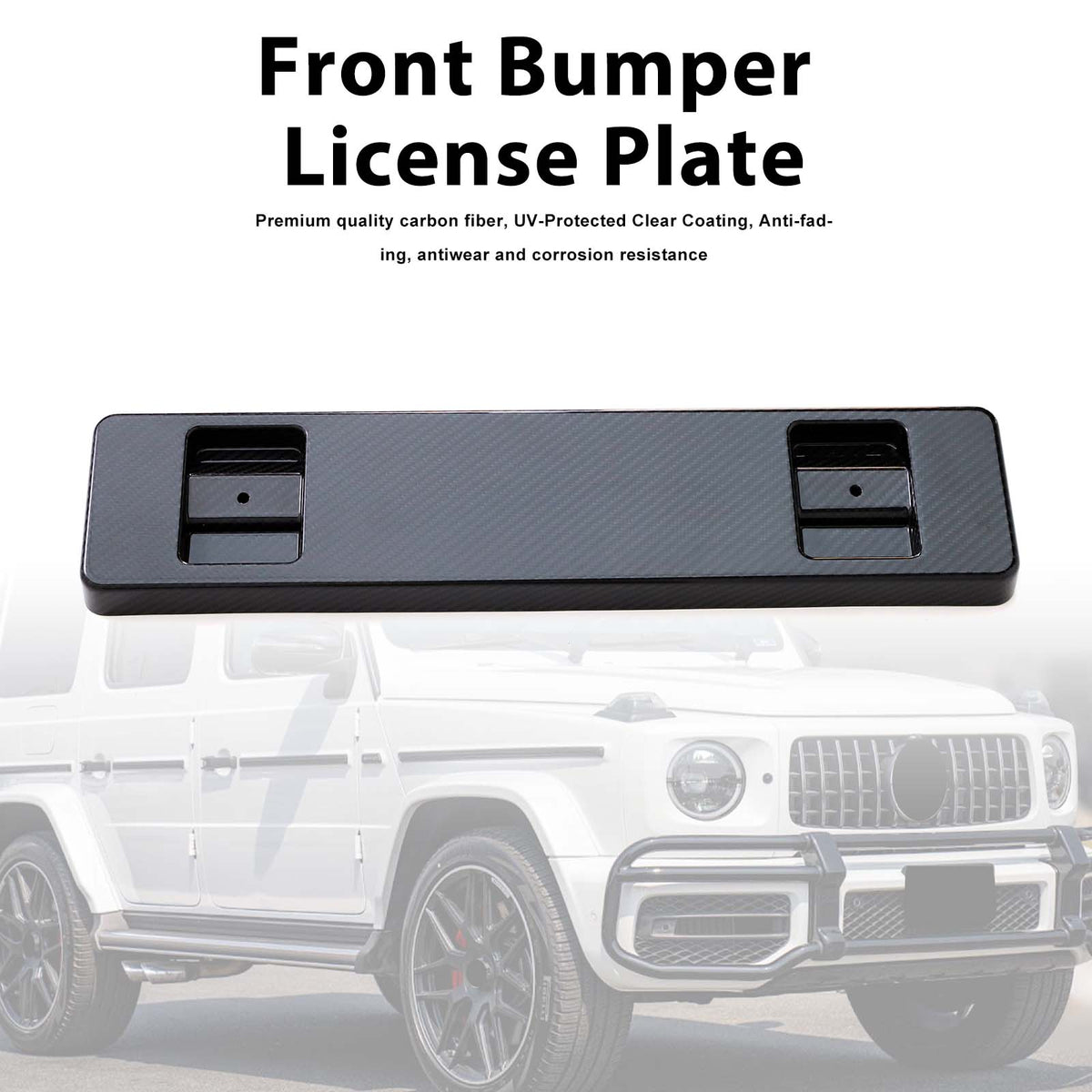 2019-2023 Mercedes Benz G-Class W463A W464 Dry Carbon Front Bumper License Plate Generic