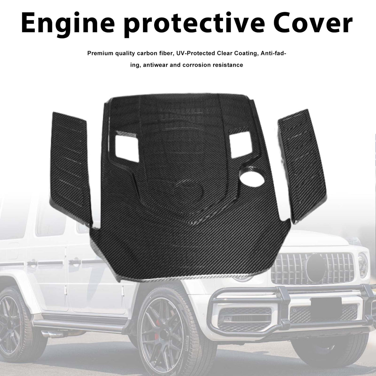2019-2023 Mercedes Benz G-Class W463A W464 Dry Carbon Fiber Engine Cover Wind-Box Plate Generic