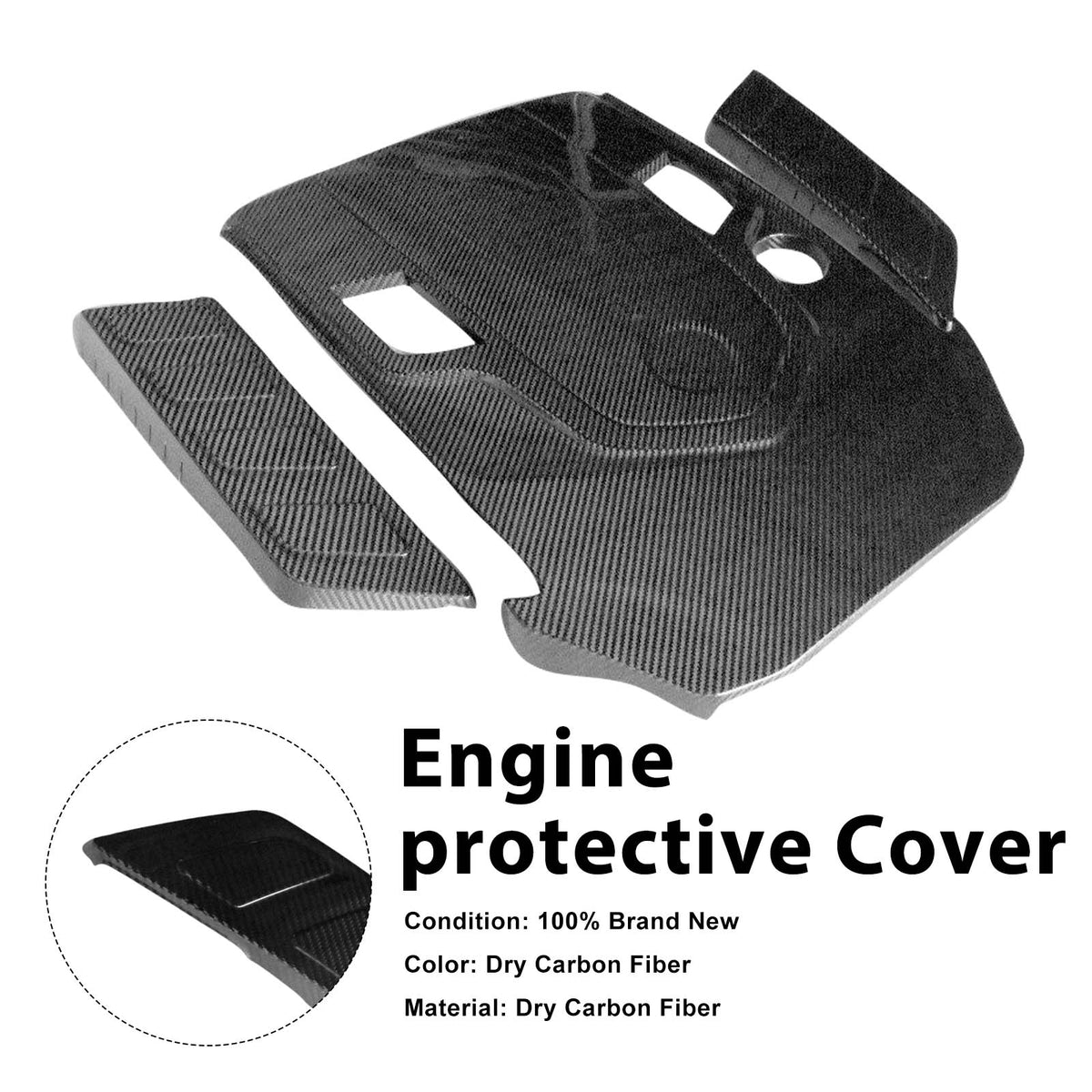2019-2023 Mercedes Benz G-Class W463A W464 Dry Carbon Fiber Engine Cover Wind-Box Plate Generic
