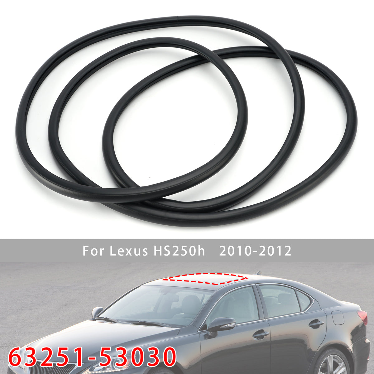 2010-2012 Lexus HS250h Sunroof Weatherstrip Seal 53030 63251 Generic