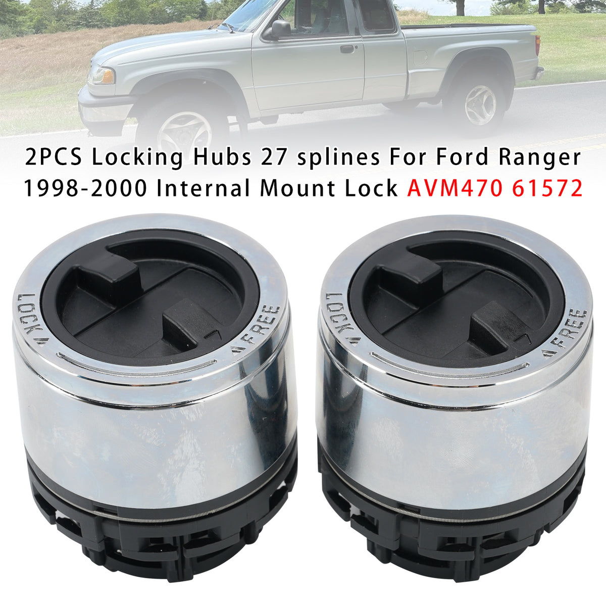 2001-2008 Mazda B3000 2PCS Locking Hubs 27 splines 61572 US-11664SET Generic