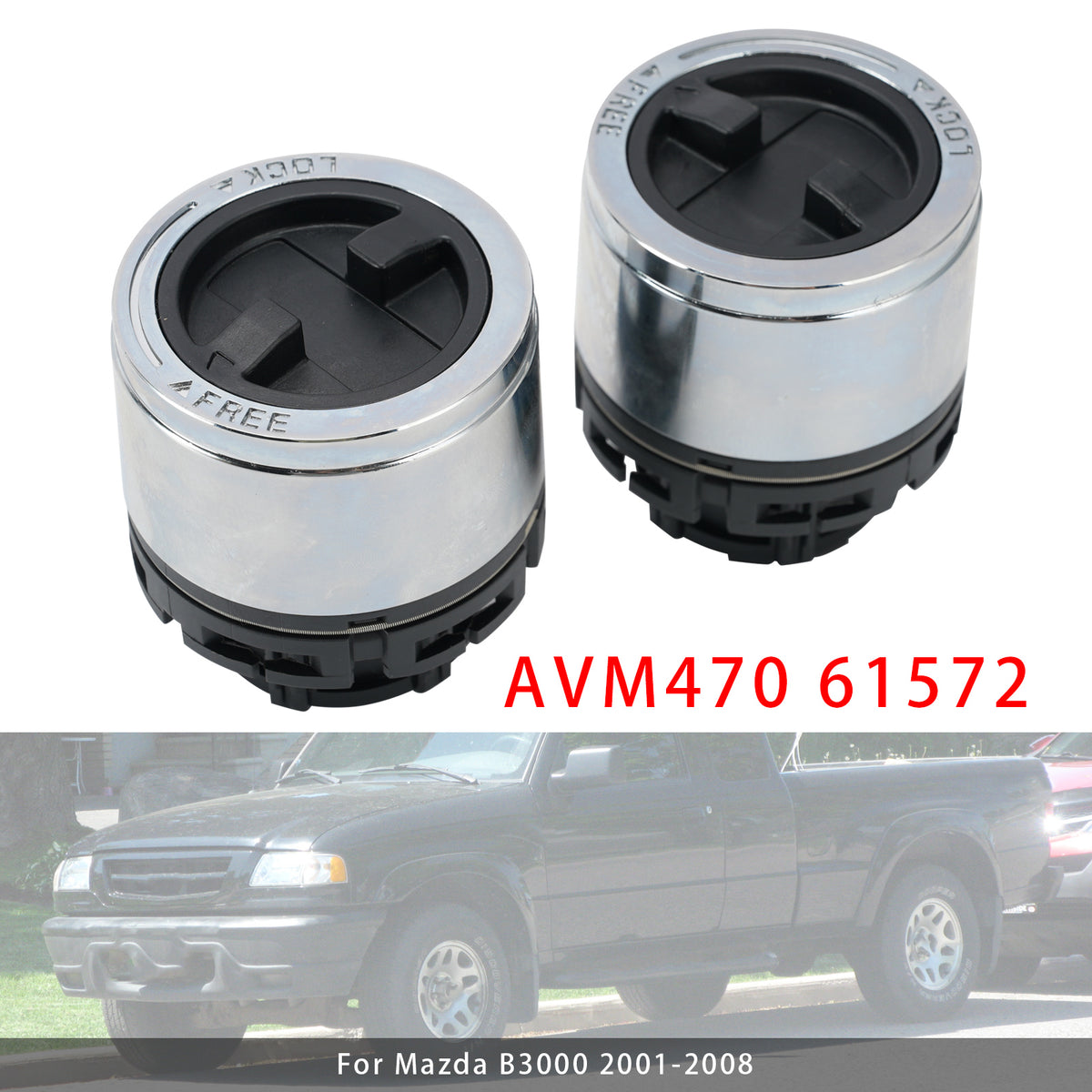1998-2000 FORD RANGER 2PCS Locking Hubs 27 splines 61572 US-11664SET Generic