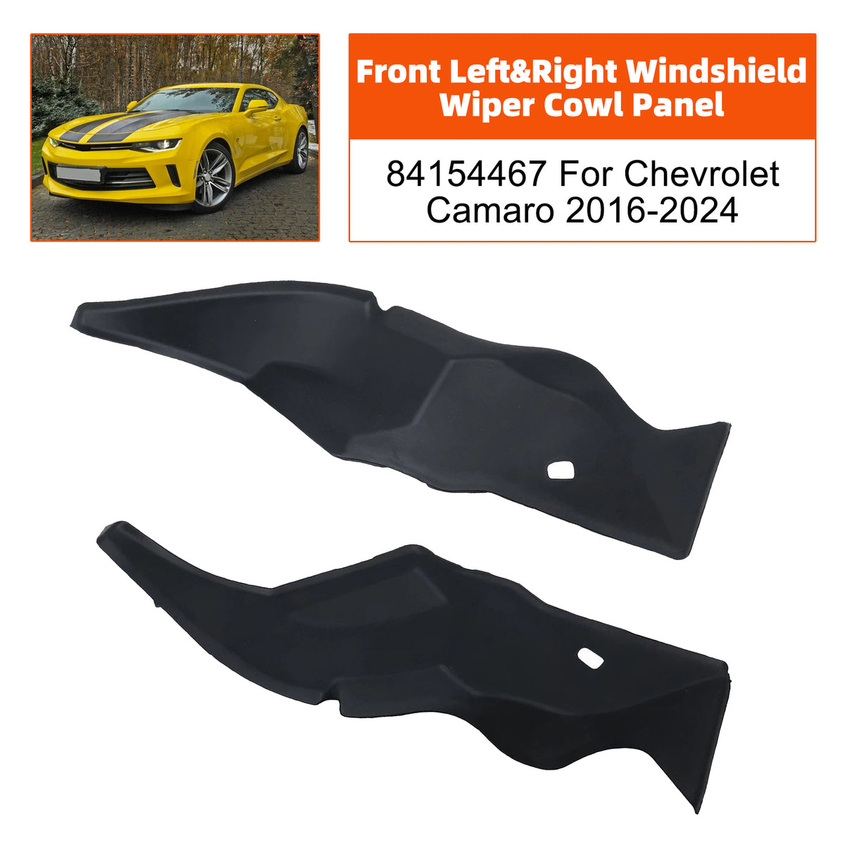 2016-2024 Chevrolet Camaro Front Left & Right Windshield Wiper Cowl Panel 84154466 84154467 Generic
