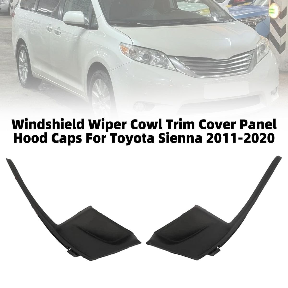 2011-2020 Toyota Sienna Windshield Wiper Cowl Trim Cover Panel Hood Caps 5386708020 5386608020 Generic