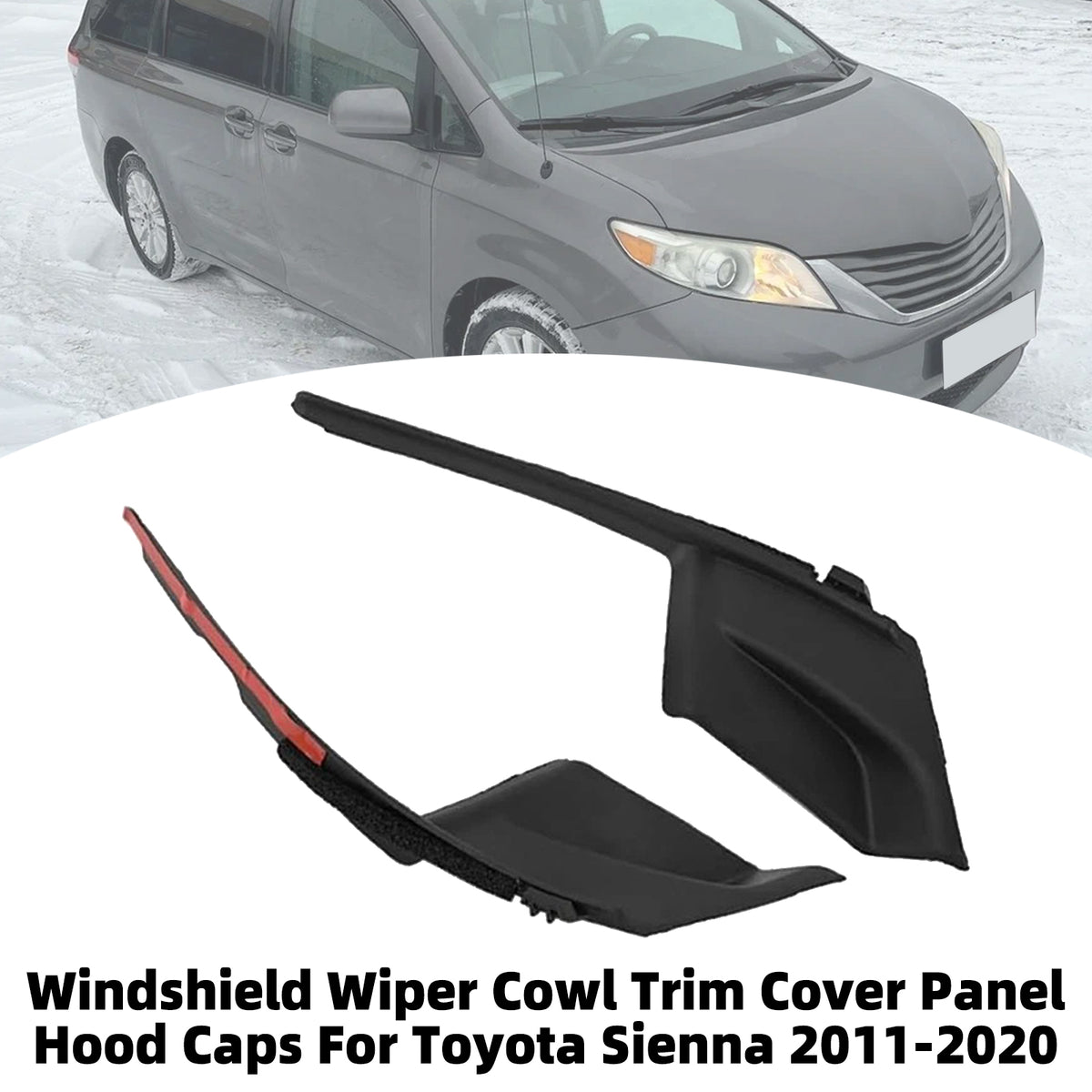 2011-2020 Toyota Sienna Windshield Wiper Cowl Trim Cover Panel Hood Caps 5386708020 5386608020 Generic