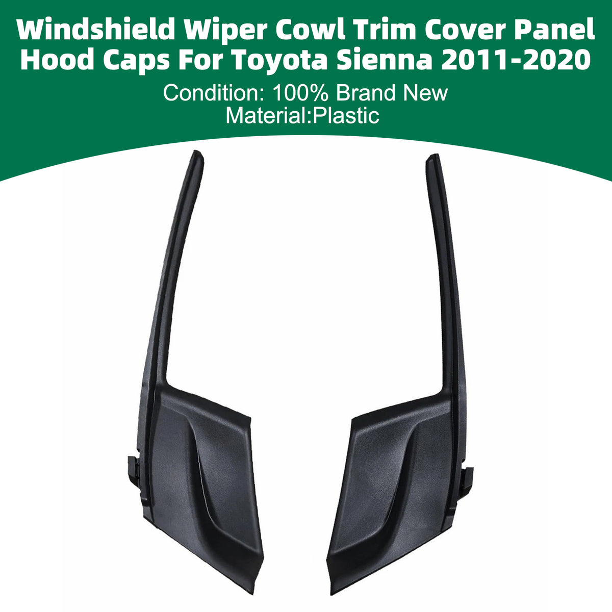 2011-2020 Toyota Sienna Windshield Wiper Cowl Trim Cover Panel Hood Caps 5386708020 5386608020 Generic