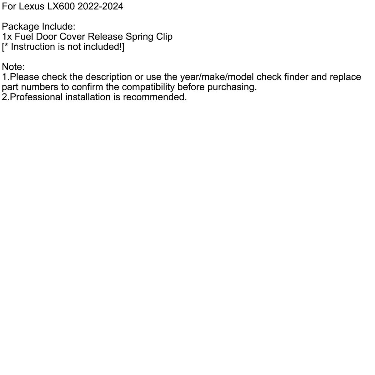 2008-2021 Lexus LX570 Fuel Door Unlocking Spring Clip Replacement 7736035040 1921RAV-35040 77360-35040 Generic