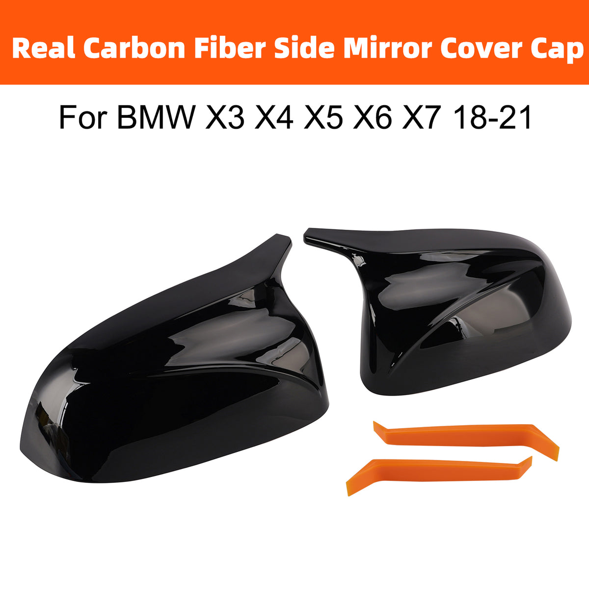 2022-2023 BMW iX3 Real Carbon Fiber Side Mirror Cover Cap 51162446964 51162446965 Generic