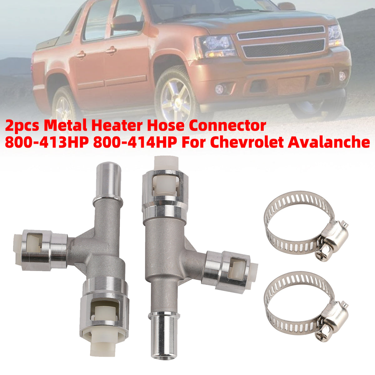 2001-2014 GMC Yukon 2pcs Metal Heater Hose Connector 800-414HP 800-413HP Generic