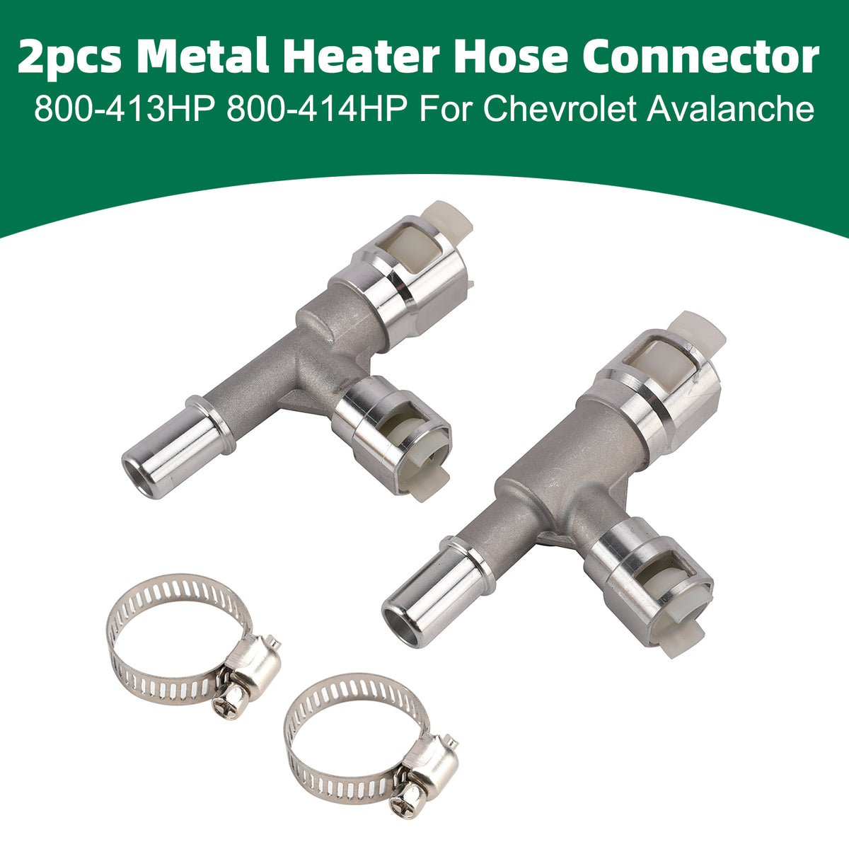 2001-2014 GMC Yukon 2pcs Metal Heater Hose Connector 800-414HP 800-413HP Generic