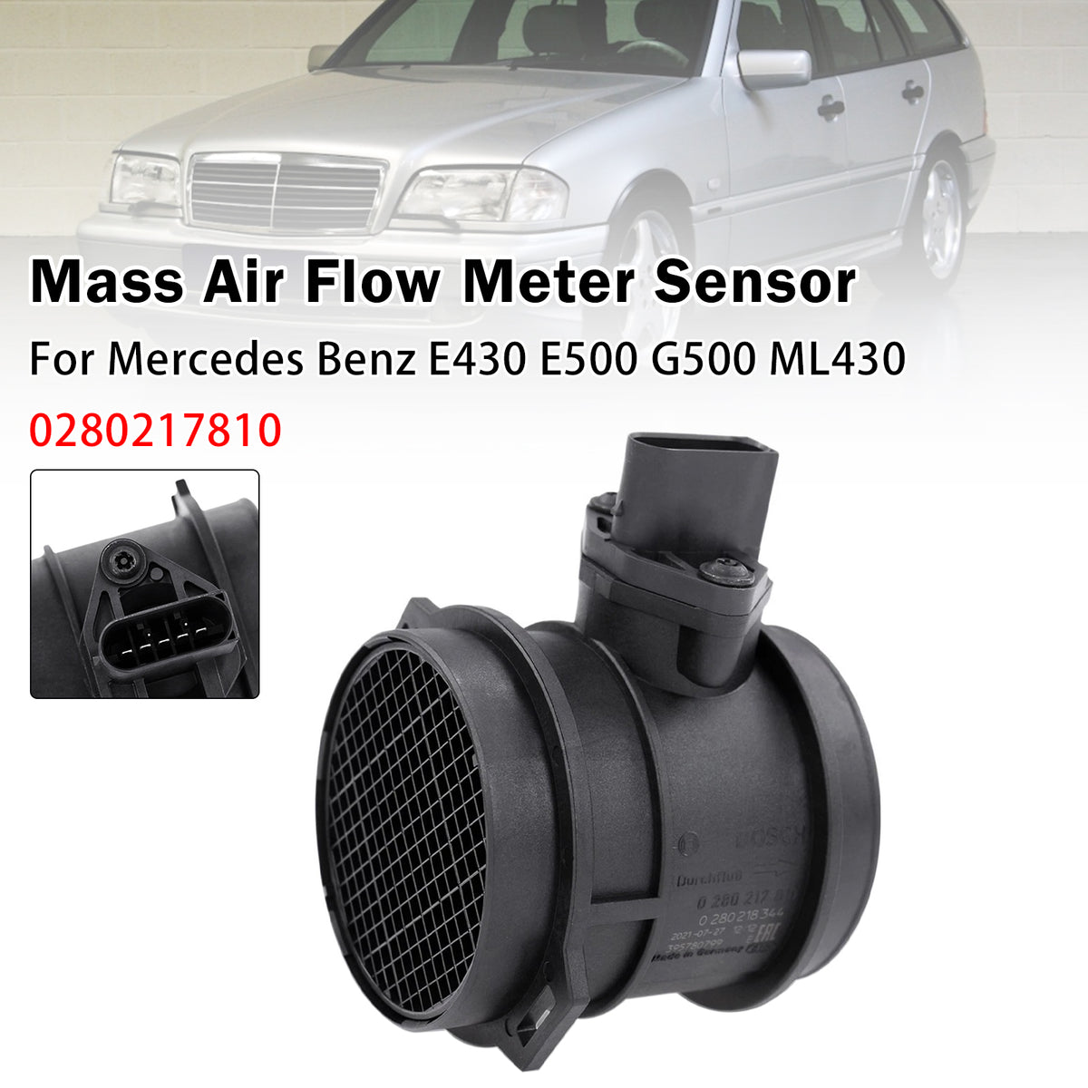2005-2011 Mercedes Benz M Class W164 ML500 4-matic SUV Mass Air Flow Meter Sensor 0280217810 1130940048 Generic