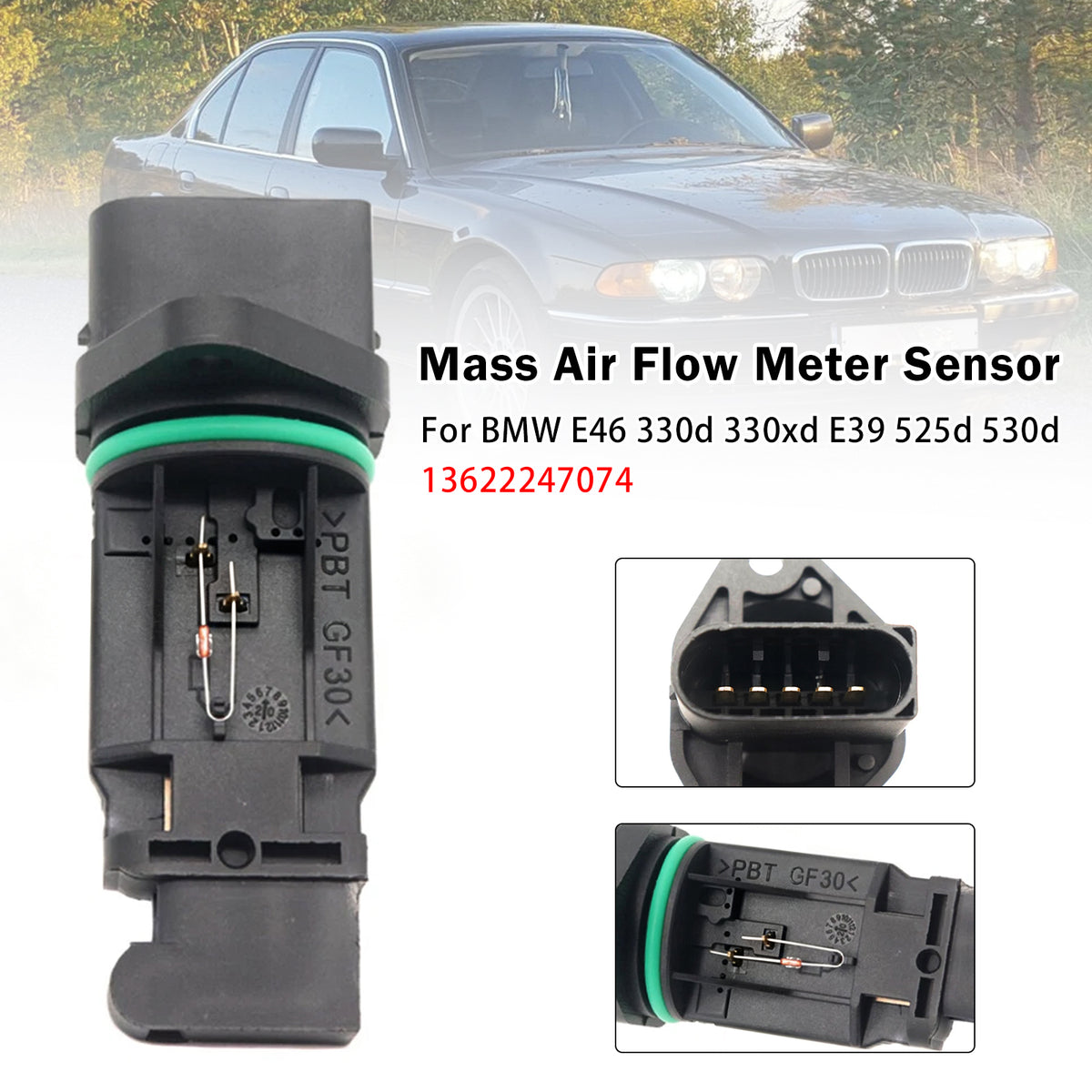 BMW 3 Series E46 330xd Mass Air Flow Meter Sensor 13622247074 13712247002 Generic