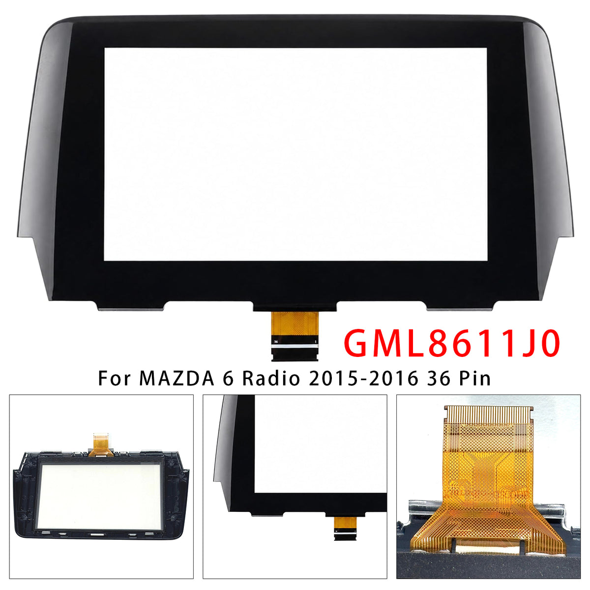 2015-2016 MAZDA 6 Radio 36 Pin 7" Touch Screen Digitizer Replacement GML8611J0 GML861 1J0 B61a-61-1j0 Generic