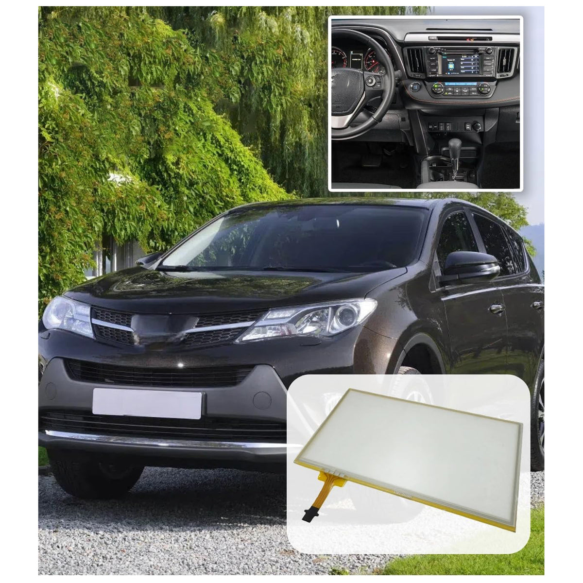 2014-2018 Toyota RAV4 radio with 'APPS' button on the left side, but not Touch Screen Digitizer Glass 6.1 inch 12 Pins 100325 100582 Generic