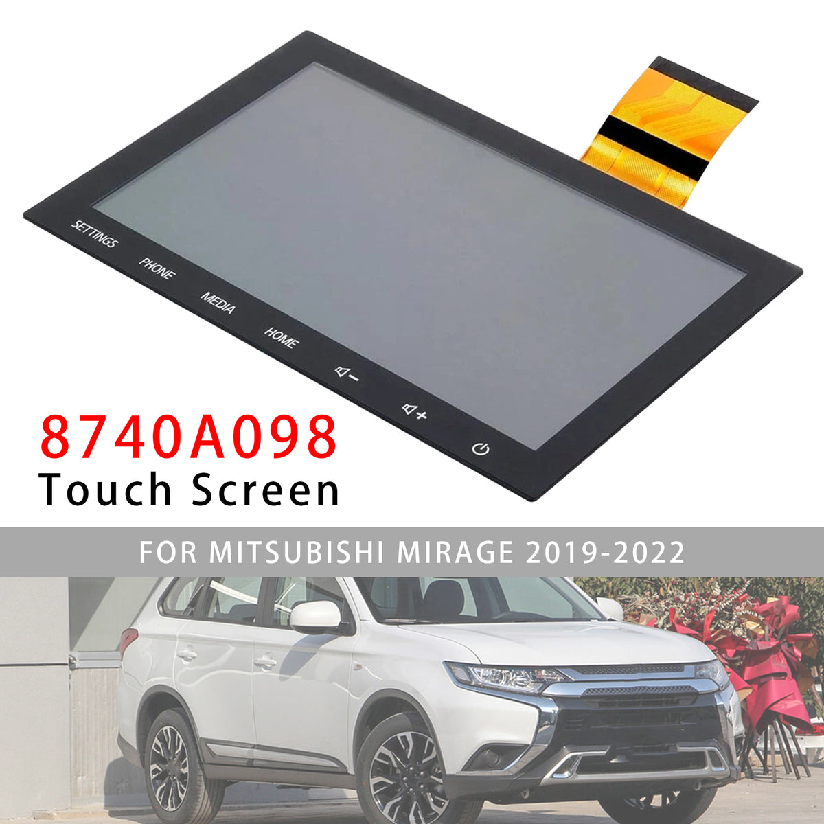 2019-2022 MITSUBISHI MIRAGE 8" LCD Display Touch Screen Radio 8740A101 8740a042 Generic