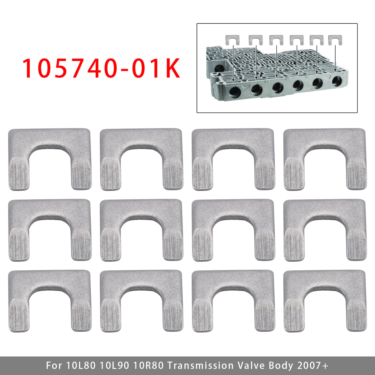 2007- 10L80 10L90 10R80 Transmission Valve Body 12PCS Solenoid Retainer Clip 105740-01K S164741C-4K Generic
