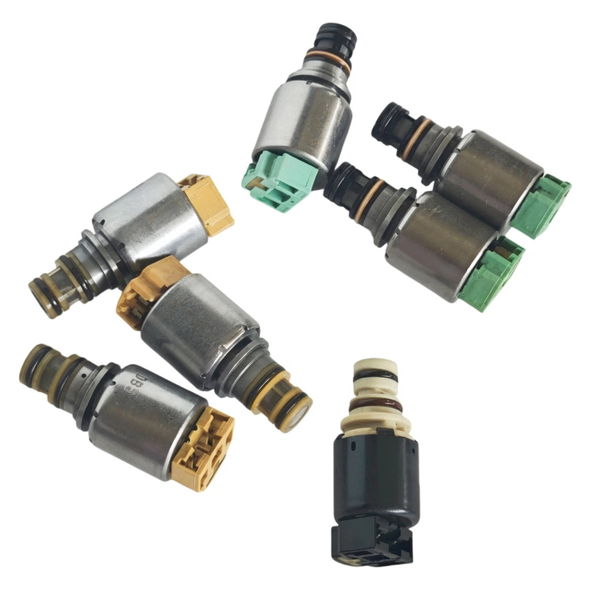 2008-2011 FORD ESCAPE 2.3L 2.5L V6 3.0L 7PCS Transmission Solenoid Kit (Black Solenoid Type 6F15 6F35 Generic