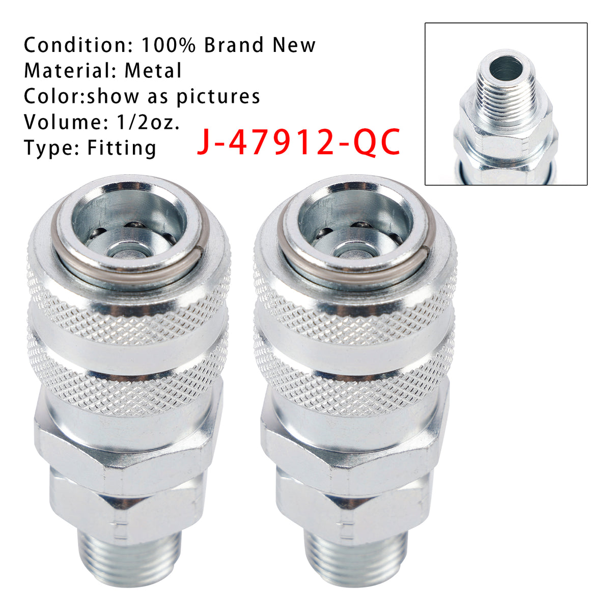 Detroit Diesel S60, Cummins, Caterpillar, MBE900, MBE4000 Engines 2PCS Fuel System Coupler Fitting 5869-1 J-47912-QC Generic