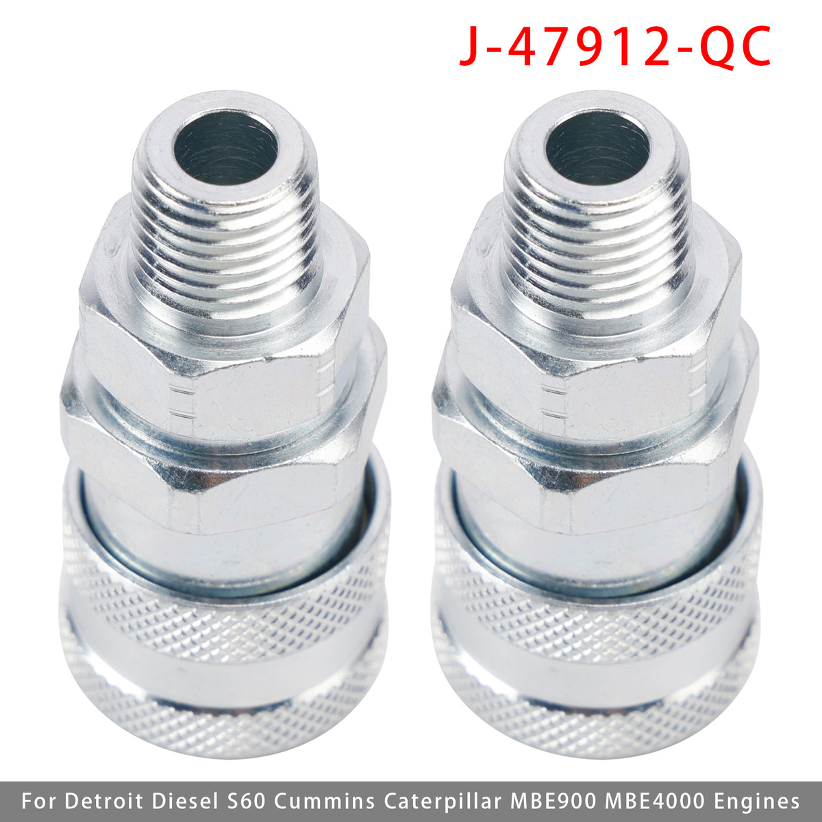 Detroit Diesel S60, Cummins, Caterpillar, MBE900, MBE4000 Engines 2PCS Fuel System Coupler Fitting 5869-1 J-47912-QC Generic