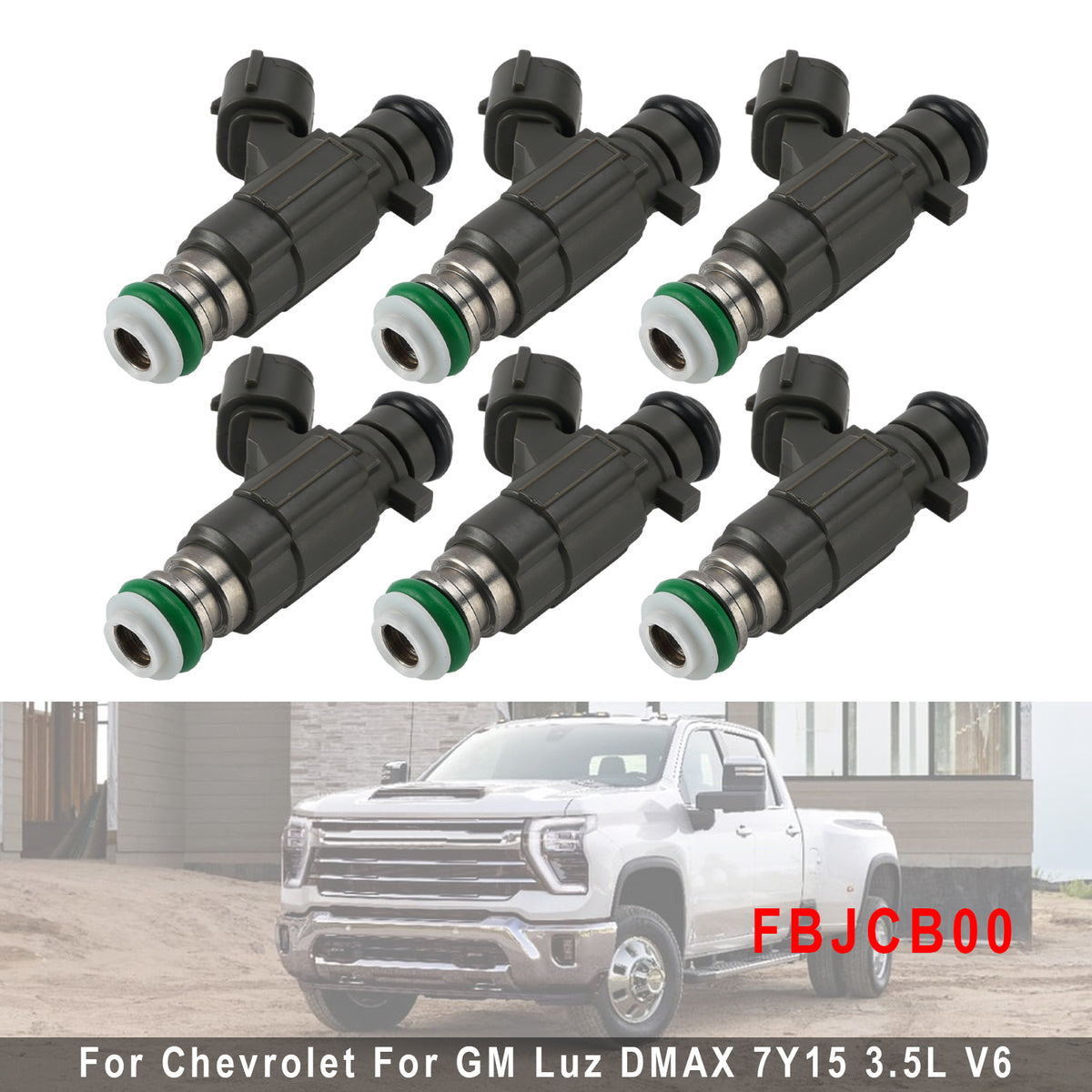 Chevrolet GM Luz DMAX 7Y15 3.5L V6 6Pcs Fuel Injector FBJCB00 Generic