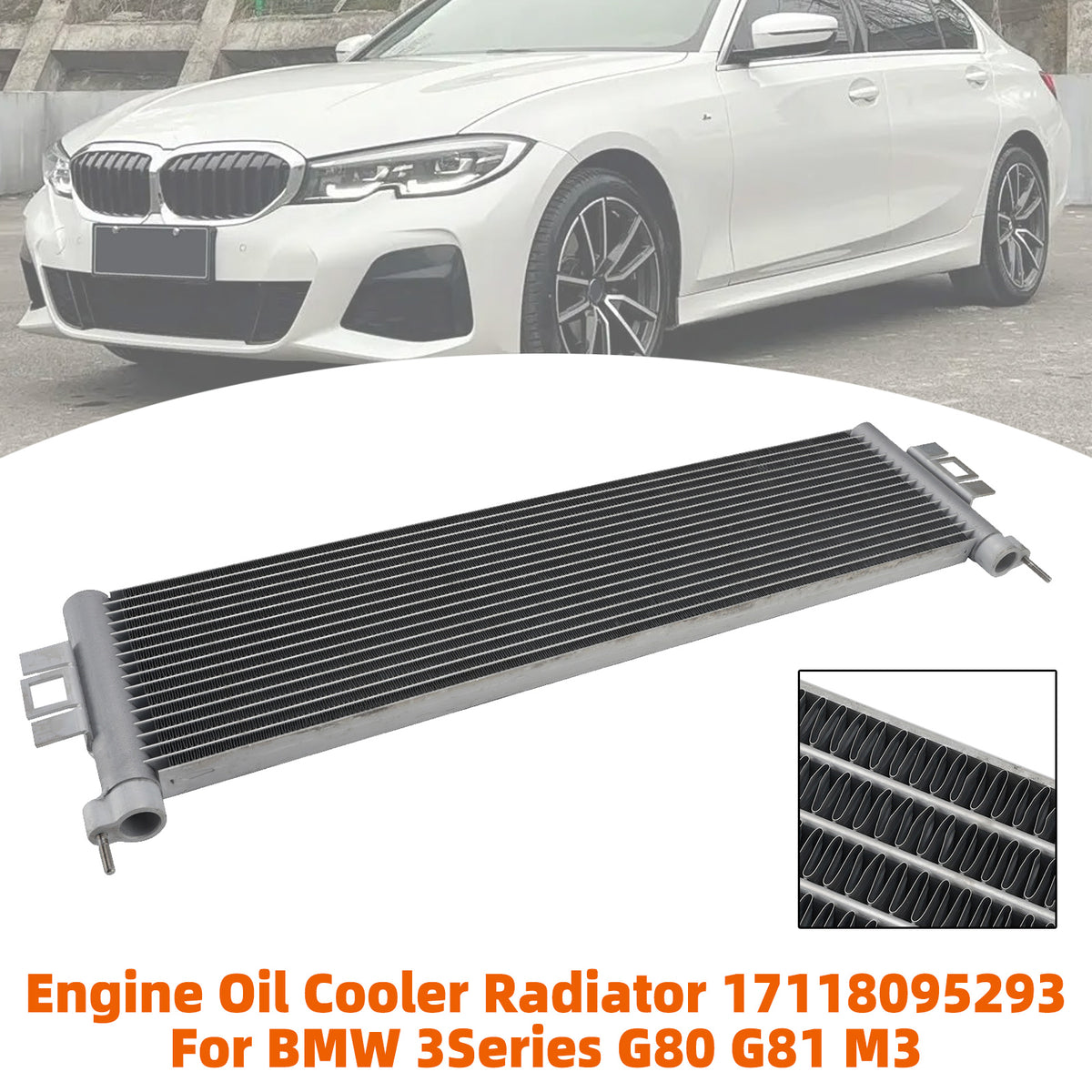 2020-2023 BMW 3 Series G20,G28,G80 M3 3.0L Saloon Engine Oil Cooler Radiator 17118095293 17218095297 Generic