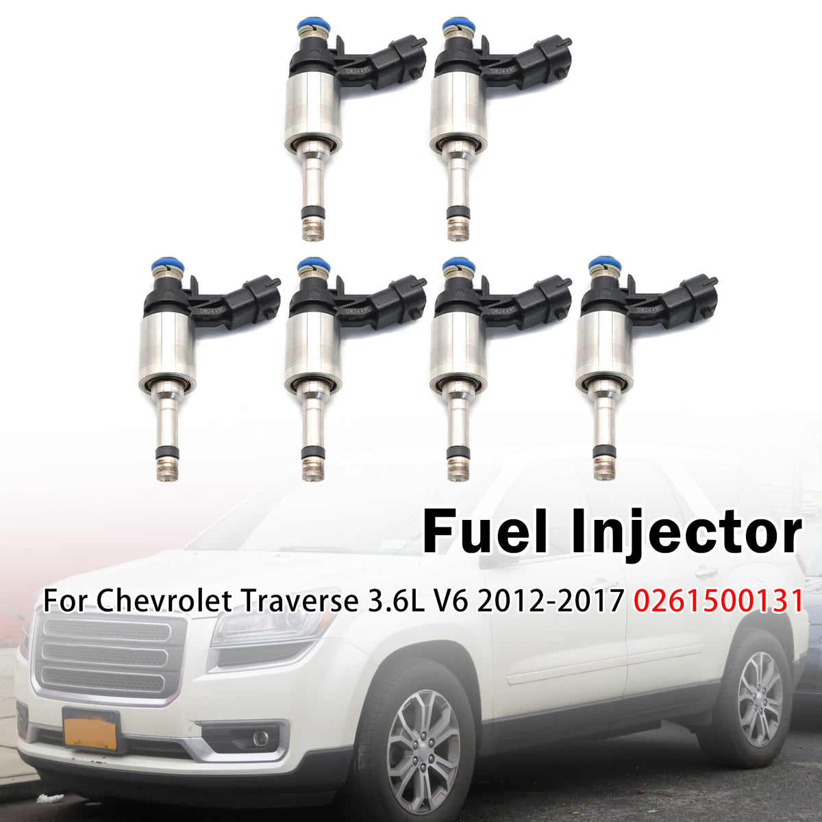 2012-2017 GMC Acadia 3.6L V6 6Pcs Fuel Injector FJ1152 12663380 Generic
