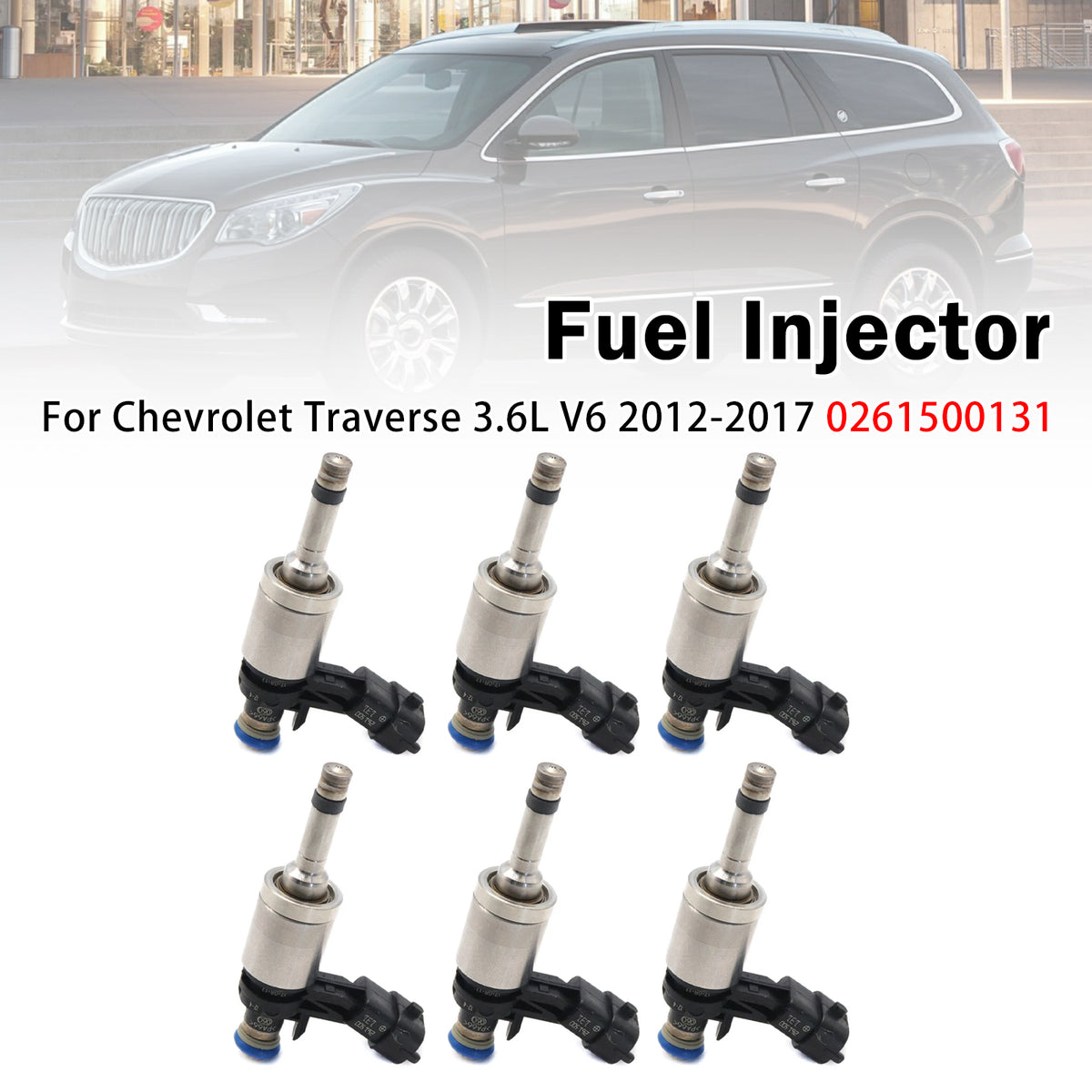 2012-2017 GMC Acadia 3.6L V6 6Pcs Fuel Injector FJ1152 12663380 Generic