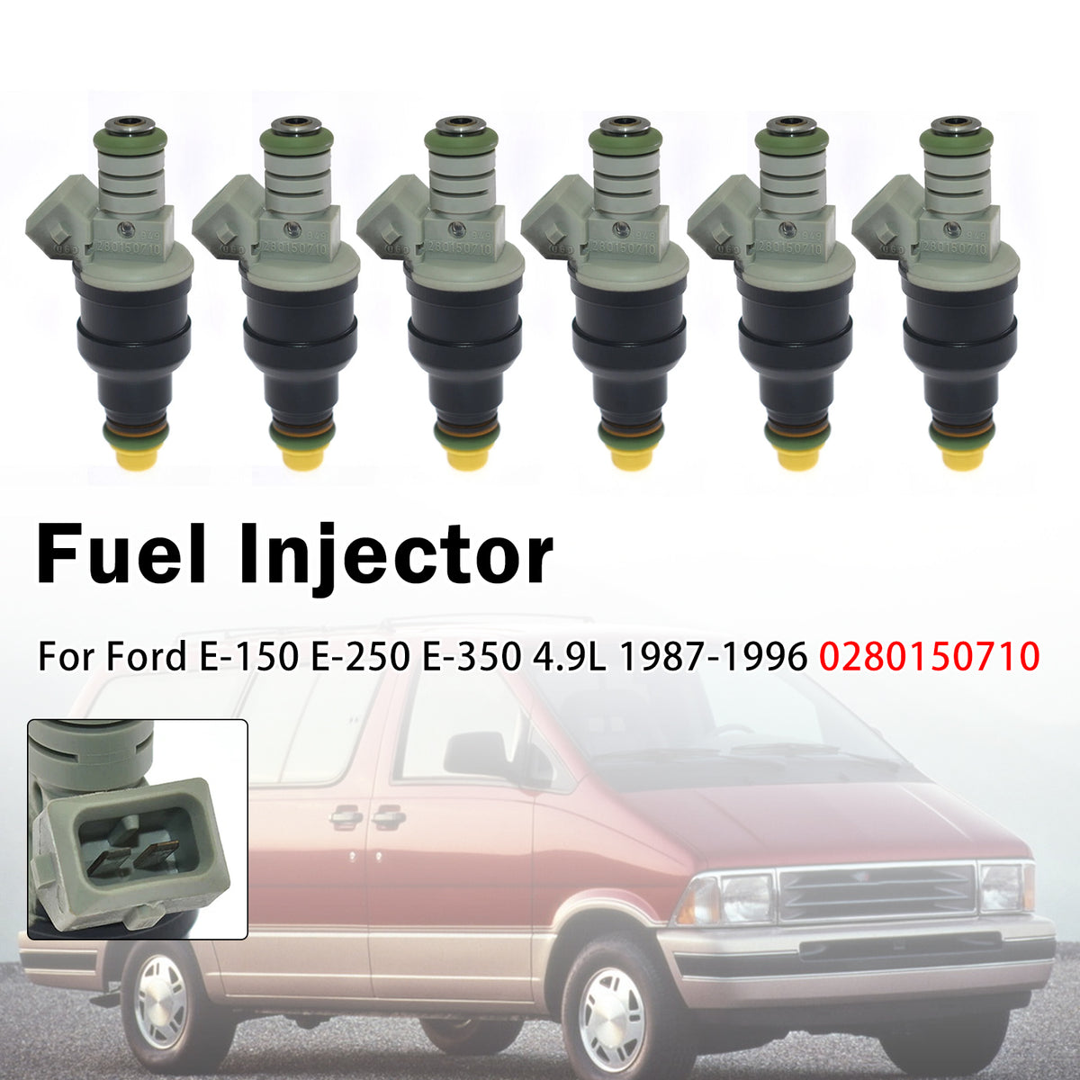 1988-1993 Mercury Sable 3.8L V6 6Pcs Fuel Injector 12351511 0280150710 Generic