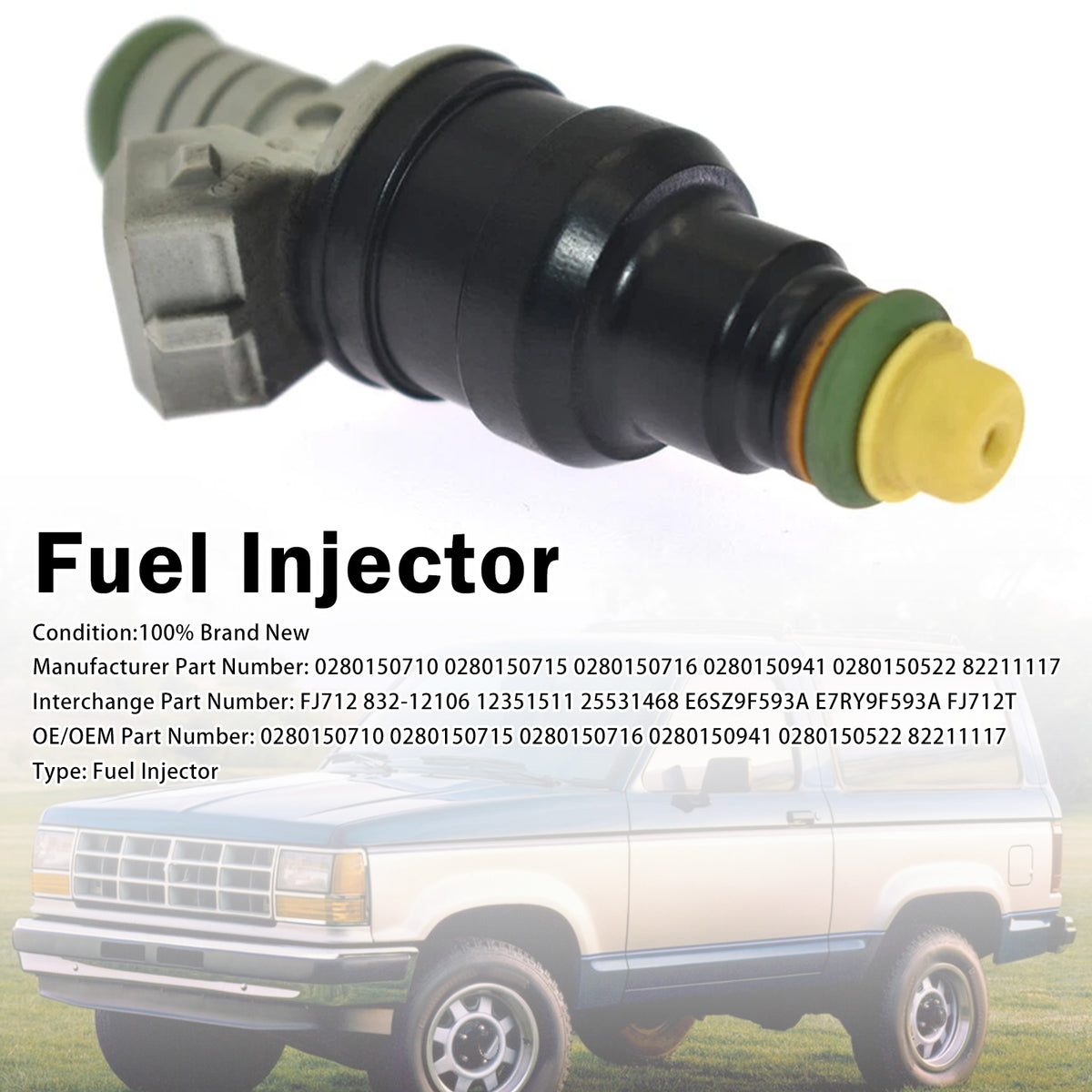 1995 Ford Windstar 3.8L V6 1Pcs Fuel Injector 0280150522 E6SZ9F593A Generic