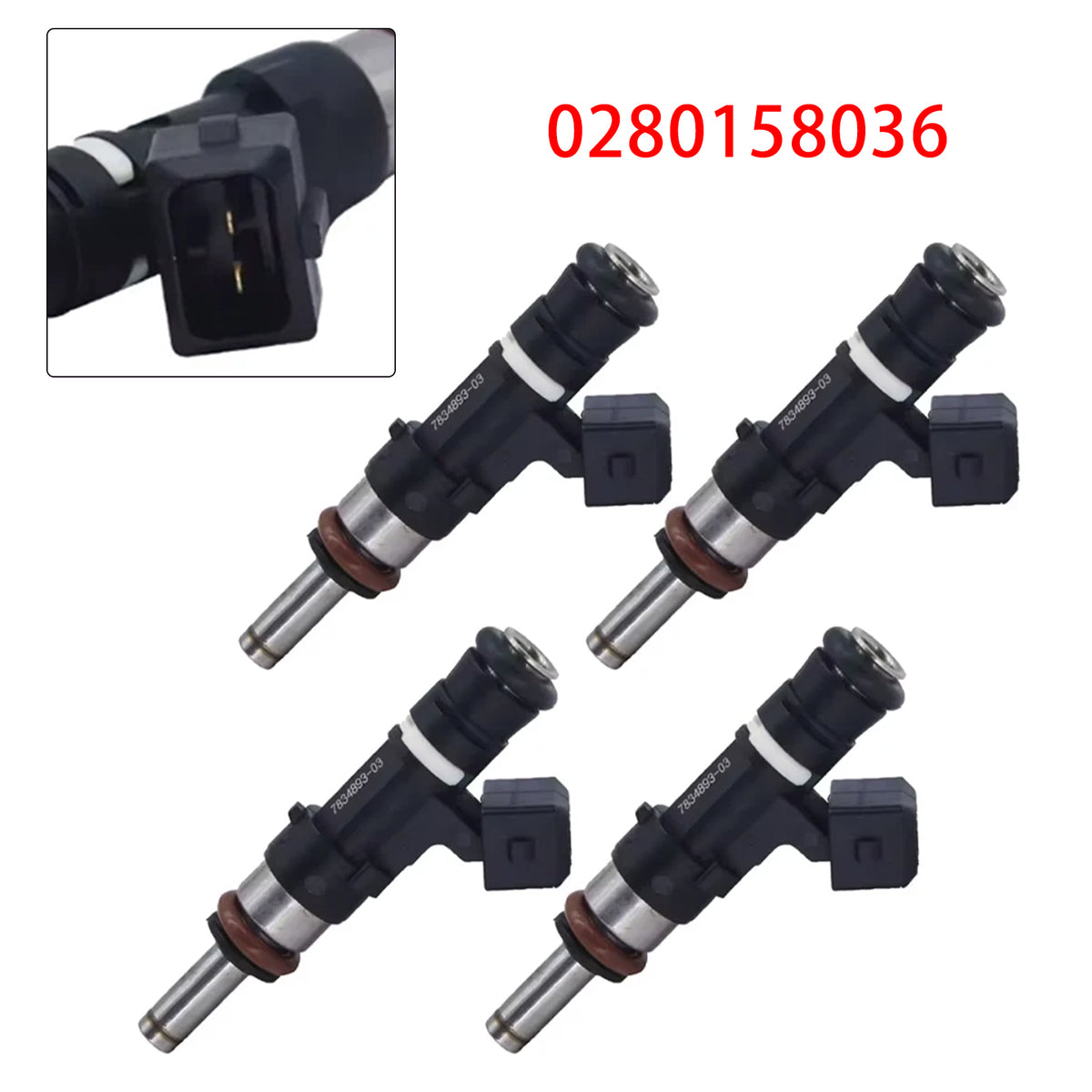 2006-2010 BMW 6 Series M6 Convertible E64 5.0L V10 4Pcs Fuel Injector 0280158036 13647834893 Generic
