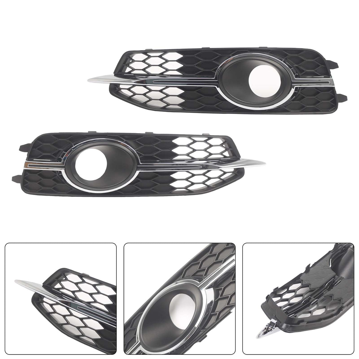 2012-2014 Audi A6 C7 S-Line 2PCS Car Front Bumper Fog Light Grille 4G0807681K 4G0807682E Generic