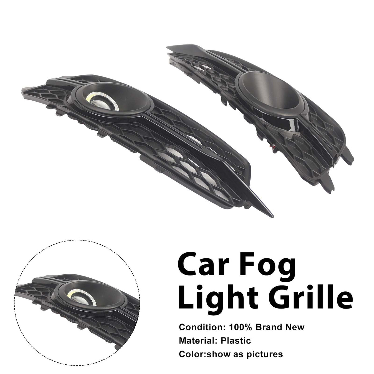 2012-2014 Audi A6 C7 S-Line 2PCS Car Front Bumper Fog Light Grille 4G0807681J 4G0807682J Generic