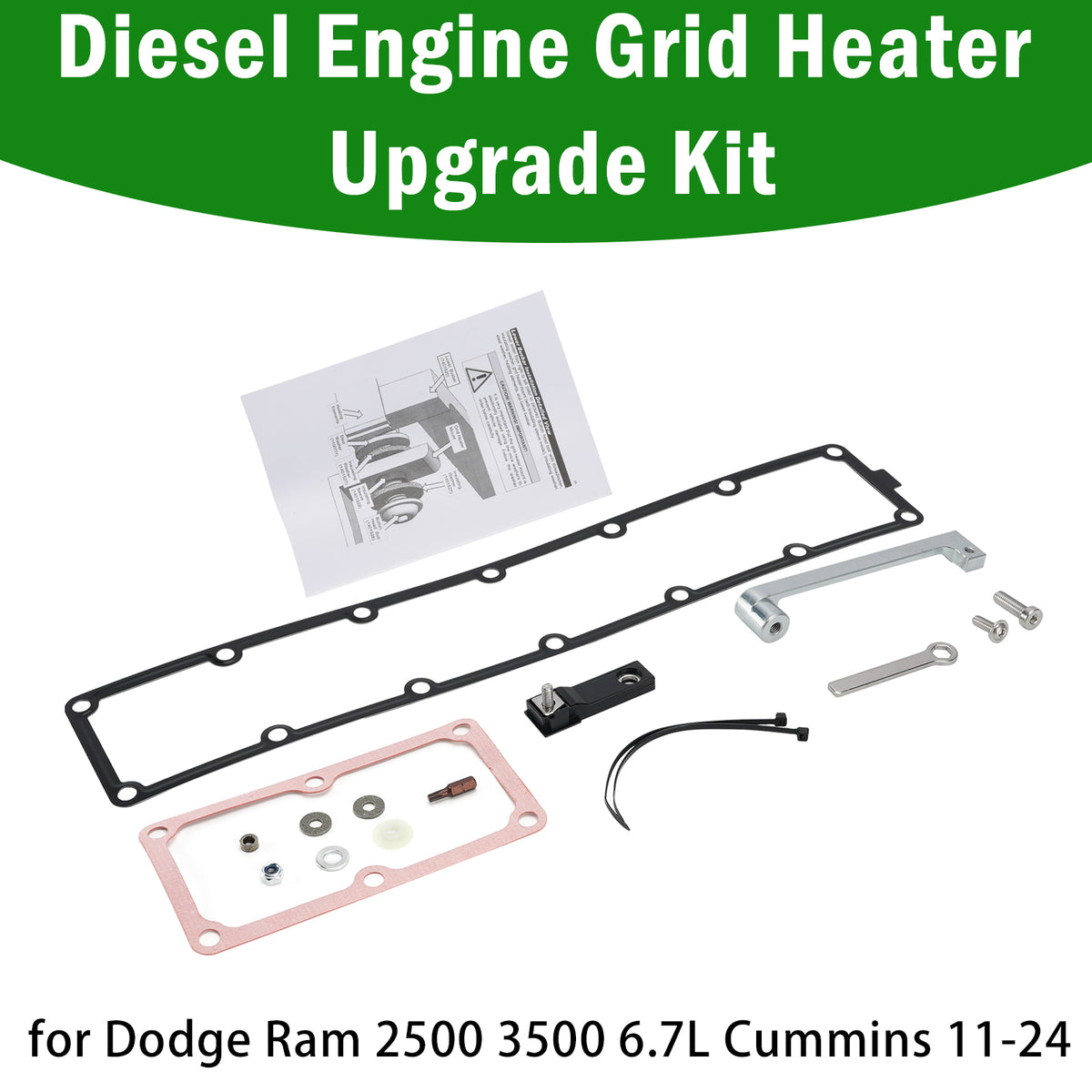 2011-2024 Dodge Ram 2500 3500 6.7L Cummins Diesel Engine Grid Heater Upgrade Kit Generic